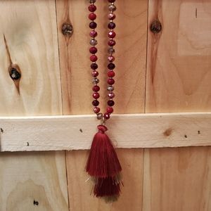 Red Glass Bead Necklace
